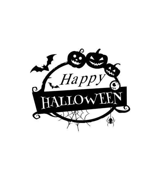 Happy Haunted Halloween Wish Silhouette Art