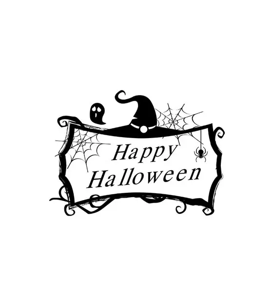 Happy Halloween Season Wish Silhouette Art