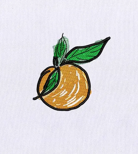 Delectable Juicy Orange Fruit Embroidery Design