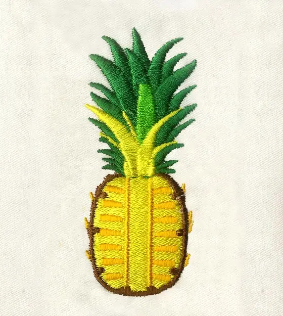 Savory Half-Cut Fruit Pineapple Embroidery Design