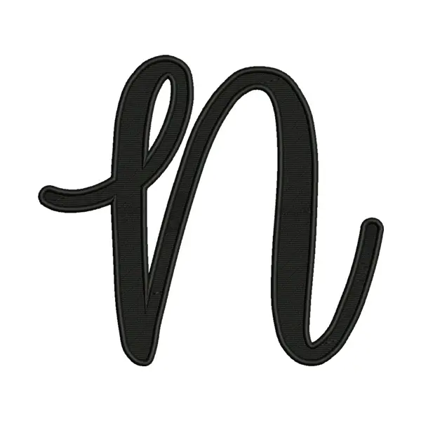 Uppercase Letter “N” Embroidery Design