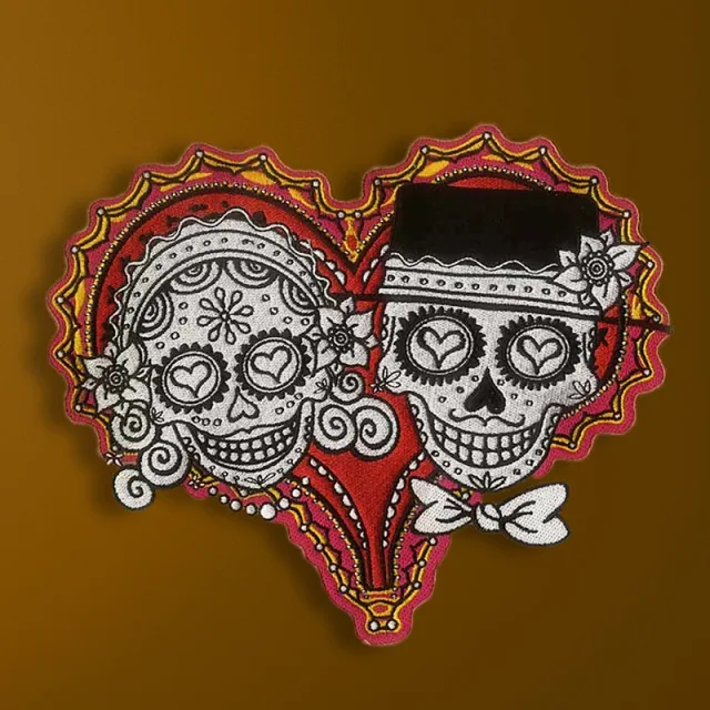 Day of the Dead couple embroidery artwork
