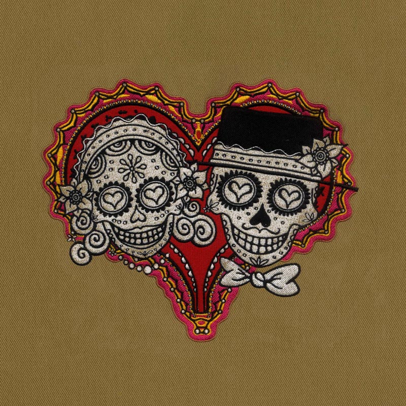 Loving Skeletal Bride and Groom Machine Embroidery Design