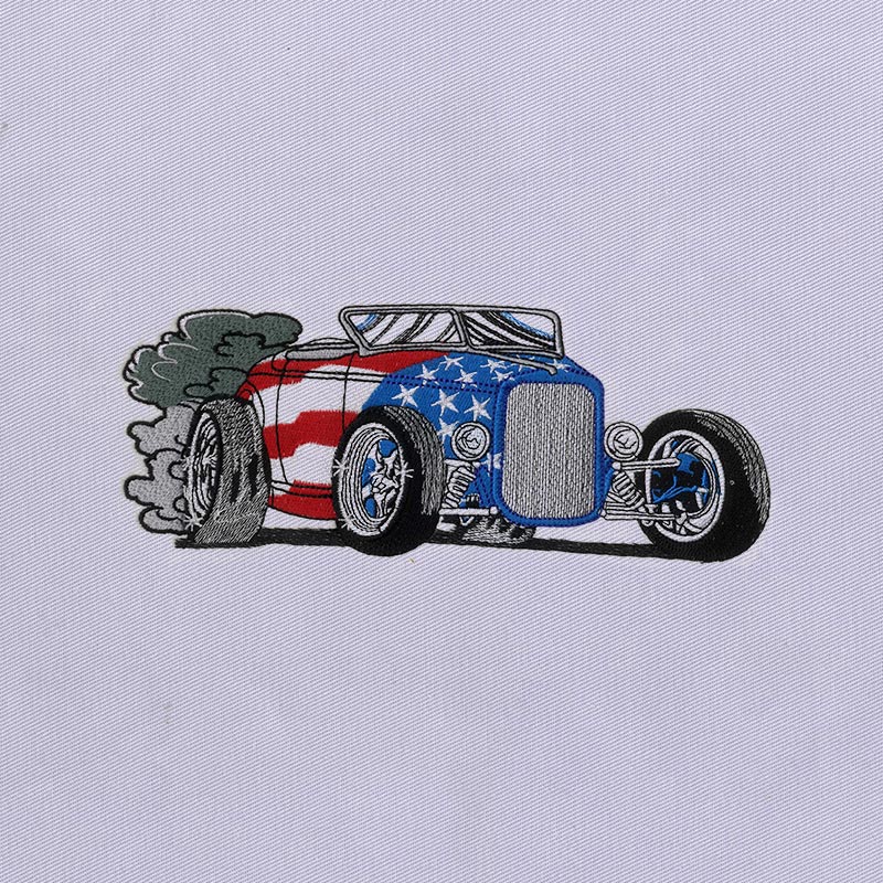 Patriotically American Car Embroidery Design