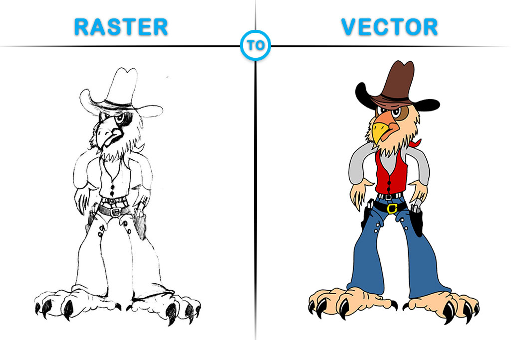 Stylish Vulture as Cowboy Vector Design