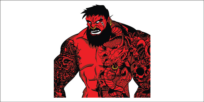 Red Bearded Hulk Vector Design