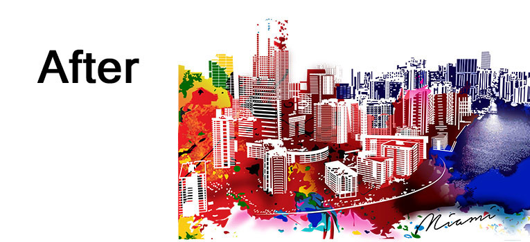 Colorful Downtown Chicago Vector File