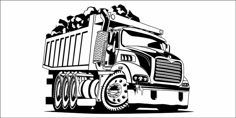 Loaded Dump Truck Vector Design