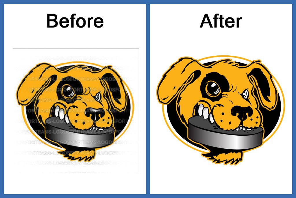 Ice Hockey Puck In Dogs Vector Design