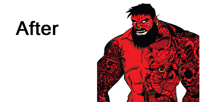 Red Bearded Hulk Tattoo Vector Design
