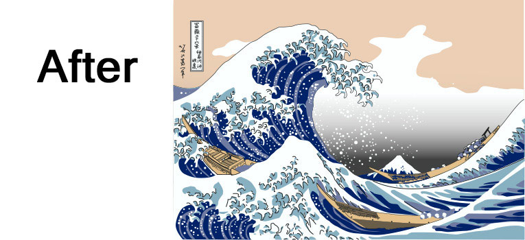 The Great Wave off Kanagawa Vector Art