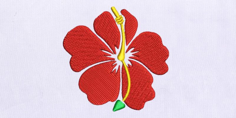 Red Fancy Flower Machine Embroidery Design