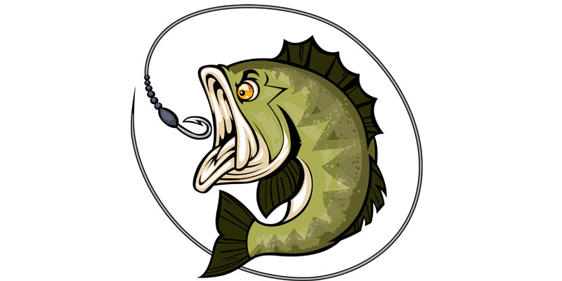 Beautiful Fish with Hunting Hook Vector Design