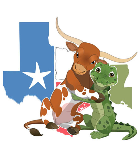 Croc And Cow Vector Design
