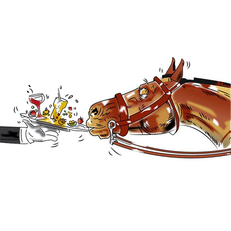 Horse-Indulging-in-Cocktail-Vector-Art